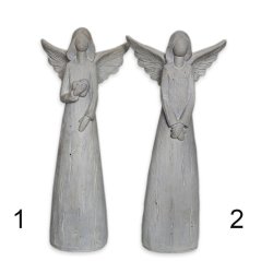 Anděl přírodní bílá patina 24 cm