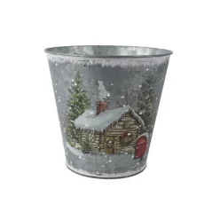 Květináč plechový vánoční