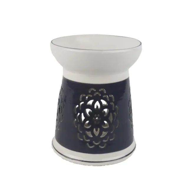 Aromalampa s ornamentem černo-bílá