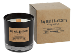 Svíčka vonná s dř.knotem Bay leaf+ Blackberry