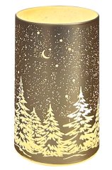 Svítící sleněný válec s motivem krajiny