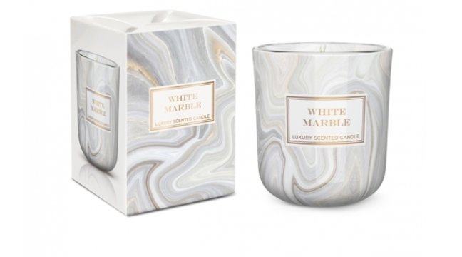 Vonná svíčka ve skle Marble white