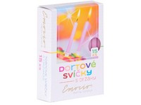 Dortové svíčky á 15 ks s držáky růžové