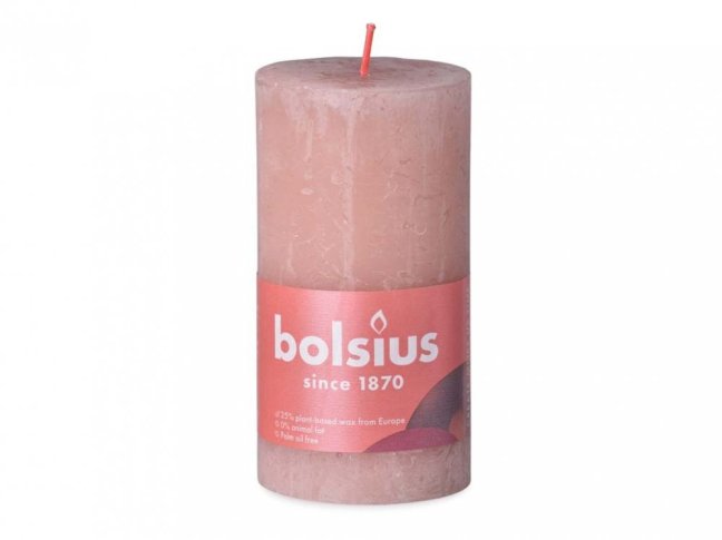 Bolsius Rustic Misty Pink válec 68x130 mm