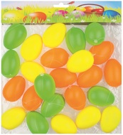 Vajíčka plastová 24 ks, 4 cm, mix barev
