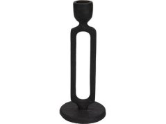 Svícen hliník 80x198 mm na kon. svíčku černá