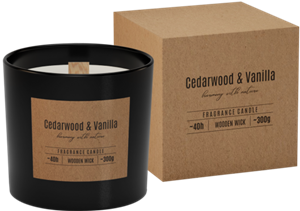 Svíčka ve skle s dřevěným knotem Cedarowood&Vanila Svíčka ve skle s dřevěným knotem Cedarowood&Vanila