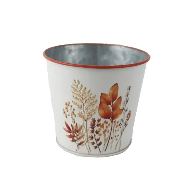 Květináč plechový podzimní kulatý velký