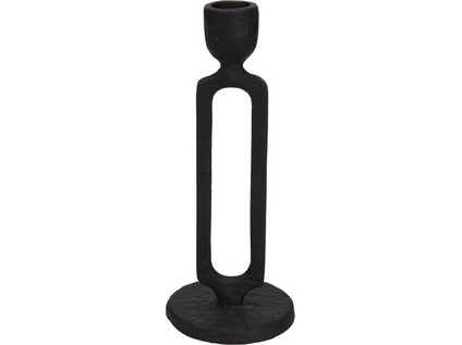 Svícen hliník 80x198 mm na kon. svíčku černá
